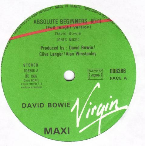 David Bowie - Absolute Beginners (Full Length Version) | Virgin (008 386) - 2