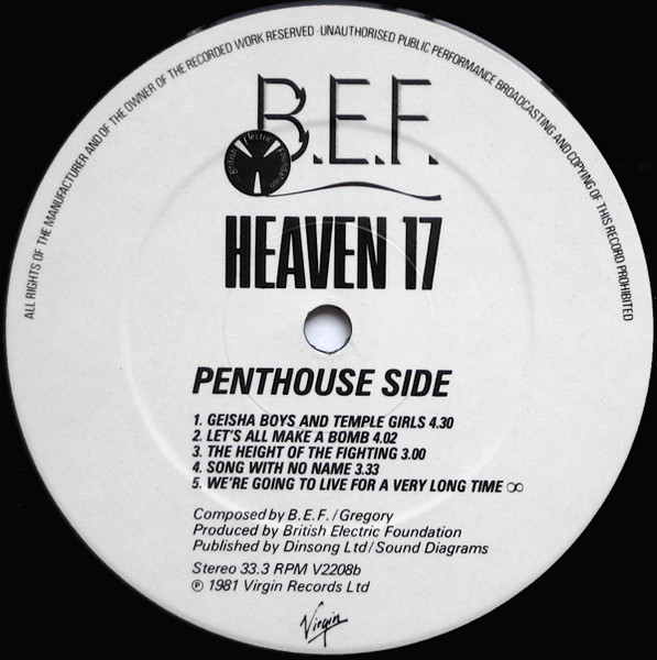 Heaven 17 - Penthouse And Pavement | Virgin (V2208) - 4