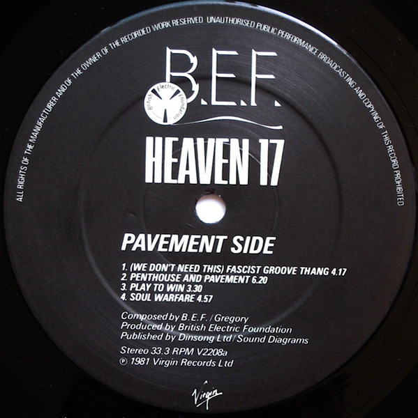 Heaven 17 - Penthouse And Pavement | Virgin (V2208) - 3