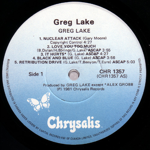 Greg Lake - Greg Lake | Chrysalis (CHR 1357) - 3