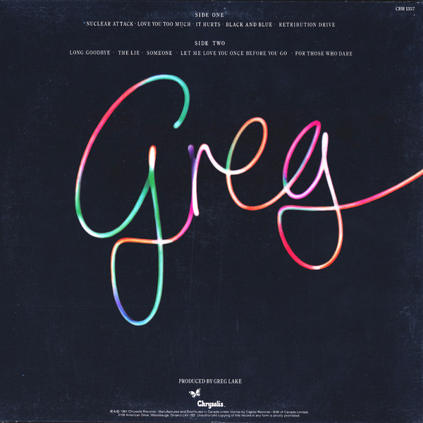 Greg Lake - Greg Lake | Chrysalis (CHR 1357) - 2
