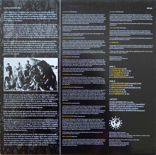 María Rodríguez - La Tremenda: Songs From Venezuela | World Circuit (WC 001) - 2