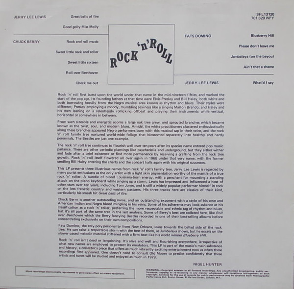 Fats Domino , Jerry Lee Lewis , Chuck Berry - Rock 'N' Roll | Fontana (SFL 13120) - 2 Fats Domino , Jerry Lee Lewis , Chuck Berry - Rock 'N' Roll | Fontana (SFL 13120) - 2