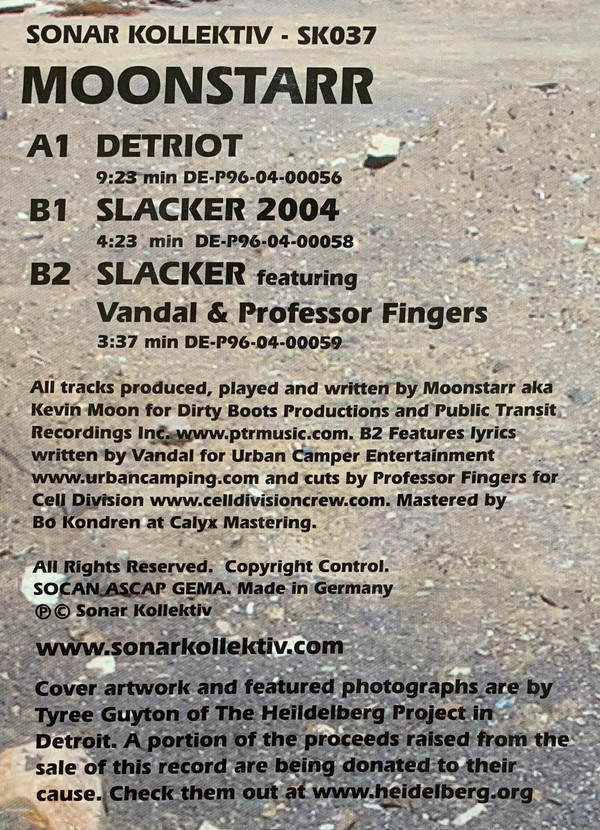 Moonstarr - Detriot B/W Slacker | Sonar Kollektiv (SK037) - 3 Moonstarr - Detriot B/W Slacker | Sonar Kollektiv (SK037) - 3