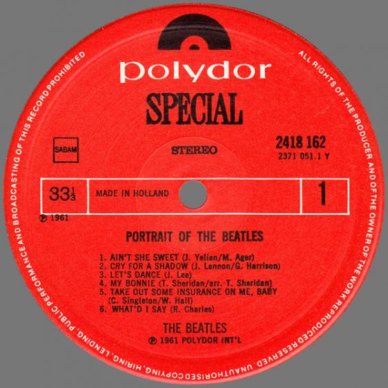 The Beatles , Tony Sheridan - Portrait Of The Beatles | Polydor (2418 162) - 3 The Beatles , Tony Sheridan - Portrait Of The Beatles | Polydor (2418 162) - 3