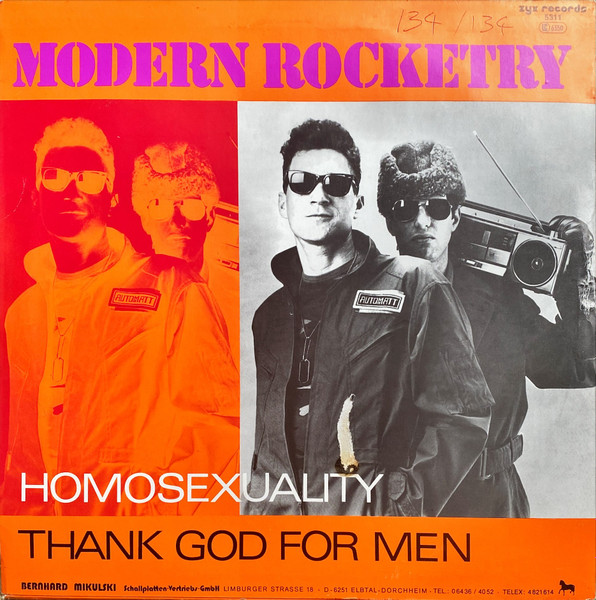 Modern Rocketry - Homosexuality / Thank God For Men | ZYX Records (ZYX 5311) - 2 Modern Rocketry - Homosexuality / Thank God For Men | ZYX Records (ZYX 5311) - 2