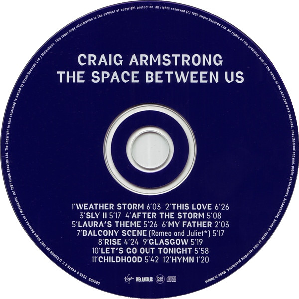 Craig Armstrong - The Space Between Us | Melankolic (CDSAD3) - 3