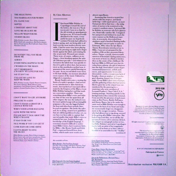 Billie Holiday - Stormy Blues | Verve Records (2610 038) - 2