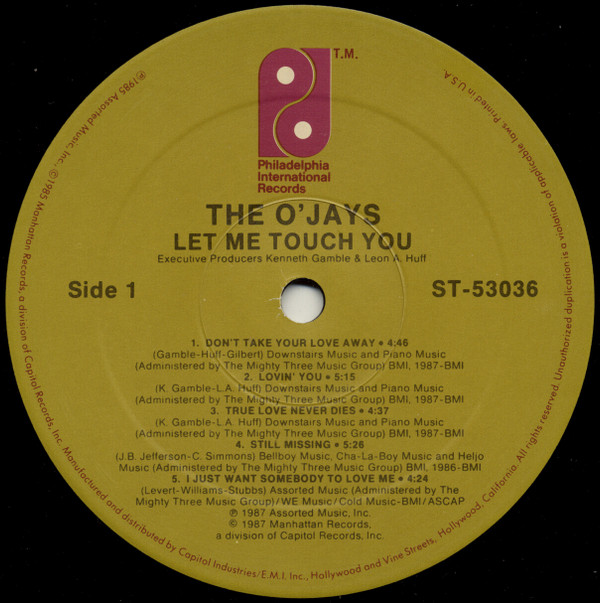 The O'Jays - Let Me Touch You | Philadelphia International Records (ST 53036) - 3