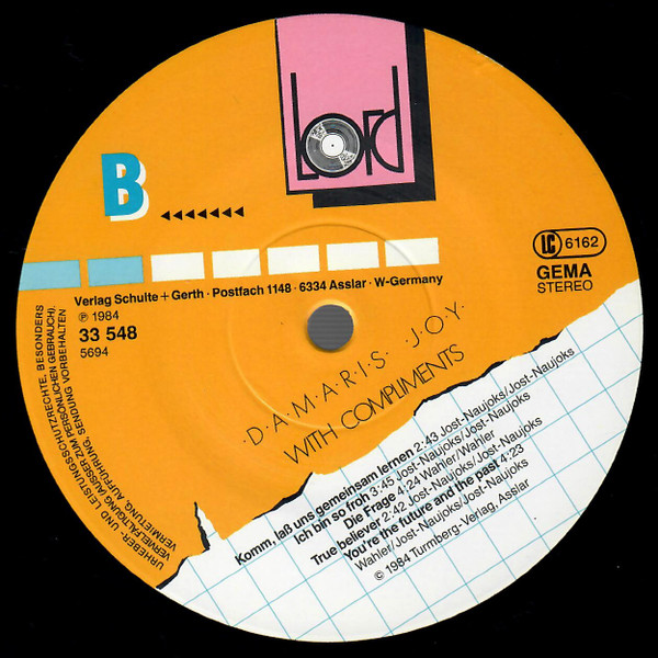 Damaris Joy - With Compliments | Lord Records (33 548) - 4