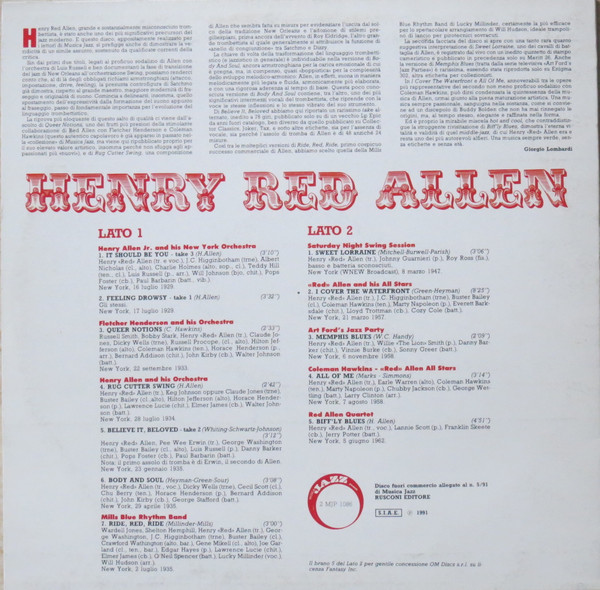 Henry "Red" Allen - Henry Red Allen | Musica Jazz (2MJP 1086) - 2