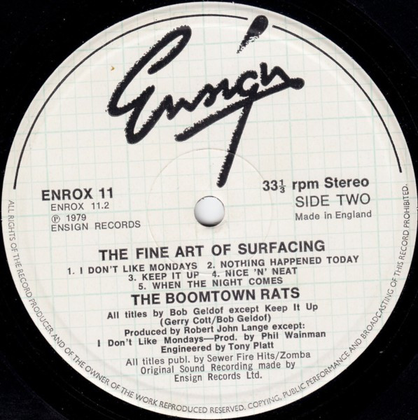 The Boomtown Rats - The Fine Art Of Surfacing | Ensign (ENROX 11) - 4
