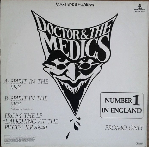 Doctor & The Medics - Spirit In The Sky | I.R.S. Records (SAMP 1077) - 2