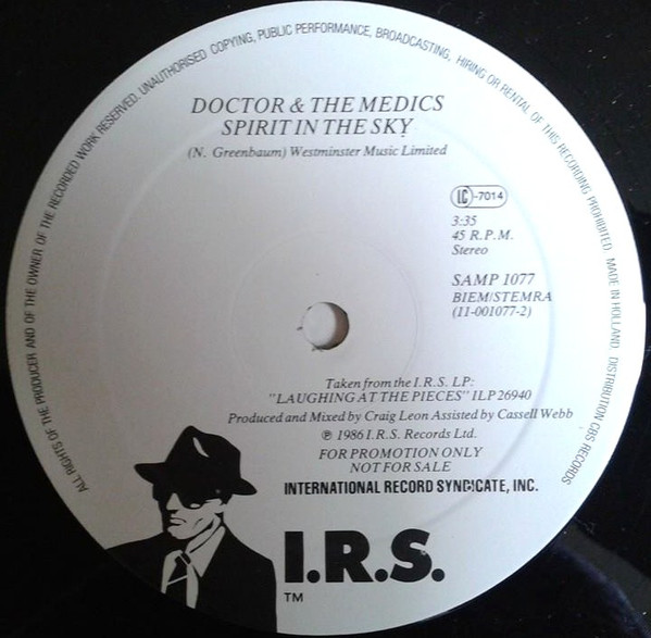Doctor & The Medics - Spirit In The Sky | I.R.S. Records (SAMP 1077) - 4