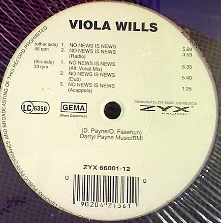 Viola Wills - No News Is News | IMG International Inc. (ZYX 66001-12)