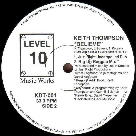 Keith Thompson - Believe | Level 10 Music Works (KDT-001) - 2