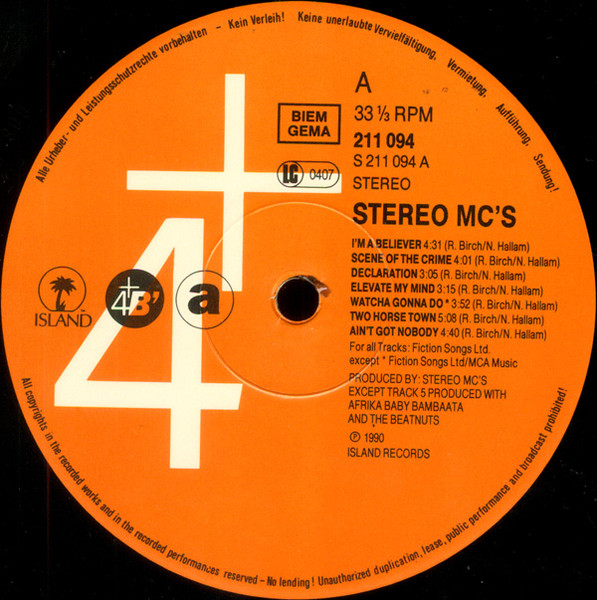 Stereo MC's - Supernatural | 4th & Broadway (211 094) - 3