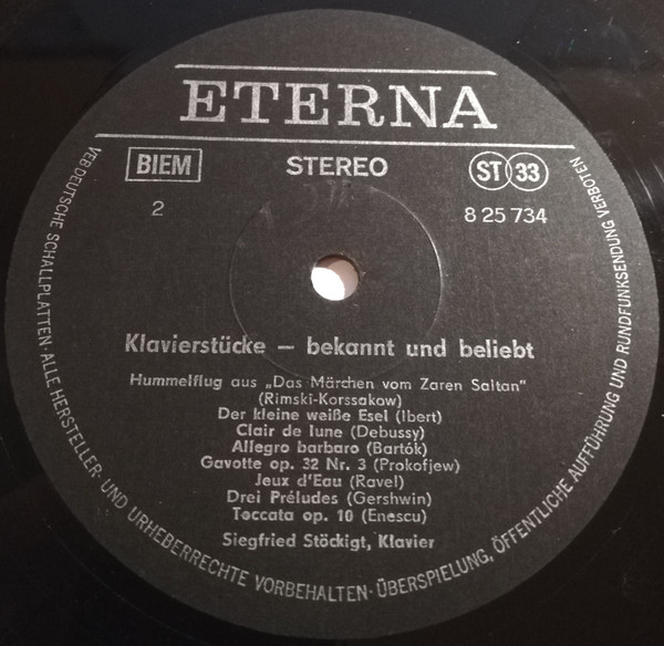 Siegfried Stöckigt - Klavierstücke - Bekannt Und Beliebt | ETERNA (8 25 734) - 4