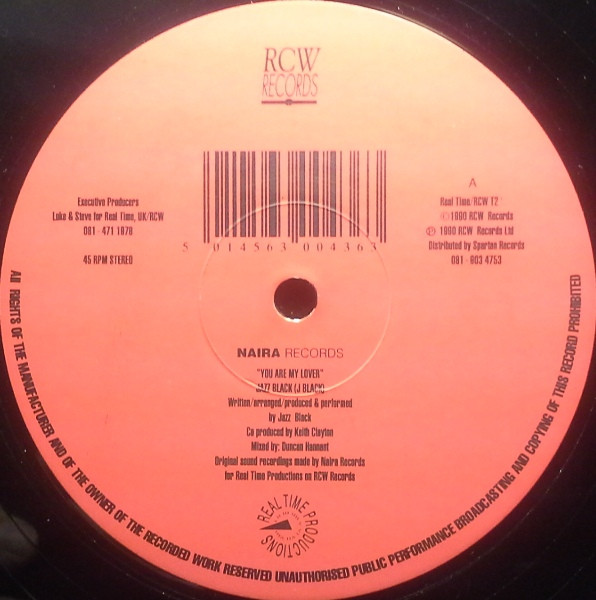 Jazz Black - You Are My Lover | RCW Records (RCW T2) - main