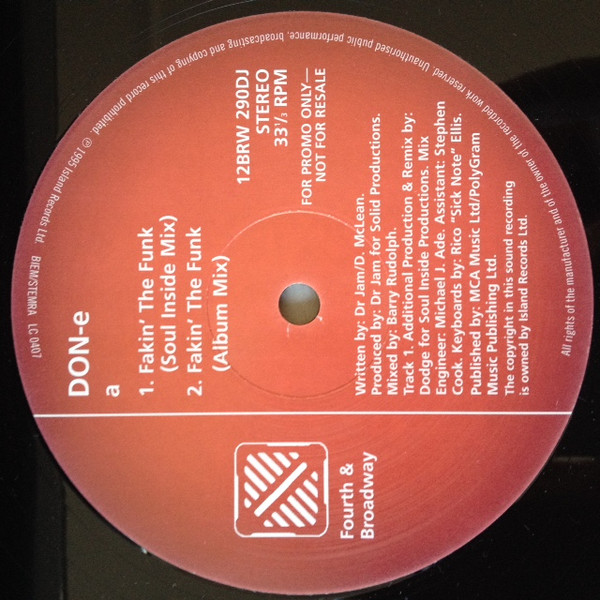 DON-E - Fakin' The Funk | 4th & Broadway (12 BRW 290DJ) - 3 DON-E - Fakin' The Funk | 4th & Broadway (12 BRW 290DJ) - 3