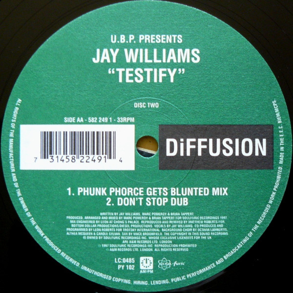 Urban Blues Project Presents Jay Williams - Testify | DiFFUSION (582 249 1) - 3