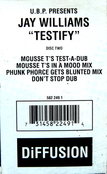 Urban Blues Project Presents Jay Williams - Testify | DiFFUSION (582 249 1) - main