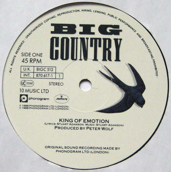 Big Country - King Of Emotion | Mercury (BIGC 512) - 3