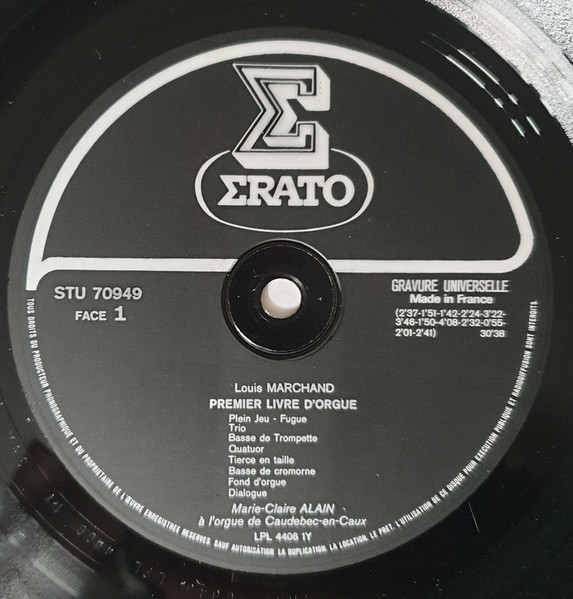 Louis Marchand , Marie-Claire Alain - Pièces pour Orgue | Erato (STU 70949) - 4