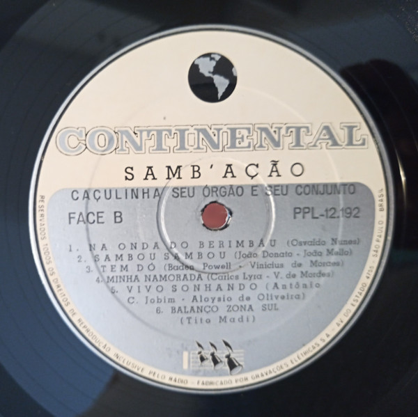 Caçulinha Seu Órgão E Seu Conjunto - Samb'ação | Continental (PPl-12.192) - 4 Caçulinha Seu Órgão E Seu Conjunto - Samb'ação | Continental (PPl-12.192) - 4
