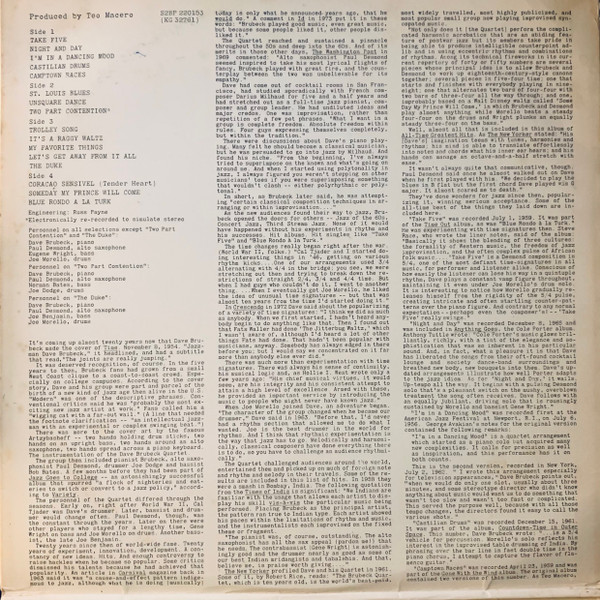 Dave Brubeck - Dave Brubeck's All-Time Greatest Hits | CBS (S2BP 220153) - 3