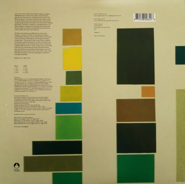 Rafael Toral - Space Elements Vol. III | Taiga Records (TAIGA 16) - 2