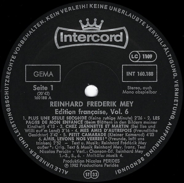 Frederik Mey - Edition Française Vol. 6 | Intercord (INT 160.188) - 3