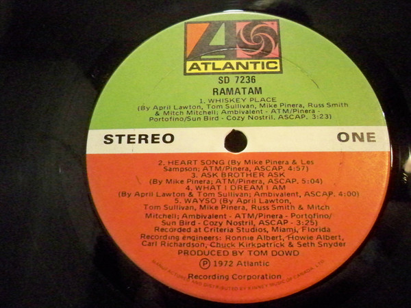 Ramatam - Ramatam | Atlantic (SD 7236) - 2