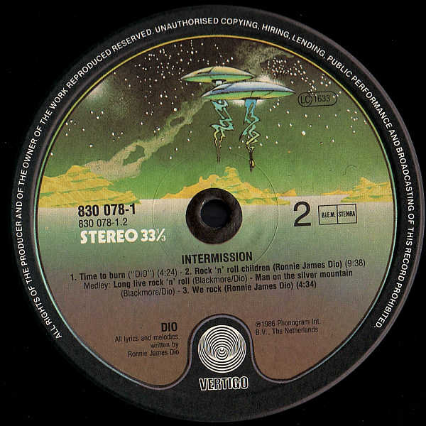 Dio - Intermission | Vertigo (830 078-1) - 4 Dio - Intermission | Vertigo (830 078-1) - 4