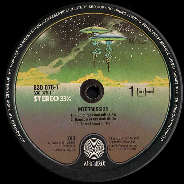 Dio - Intermission | Vertigo (830 078-1) - 3 Dio - Intermission | Vertigo (830 078-1) - 3