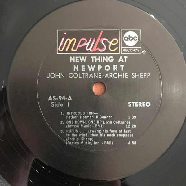 John Coltrane / Archie Shepp - New Thing At Newport | Impulse! (AS-94) - 2