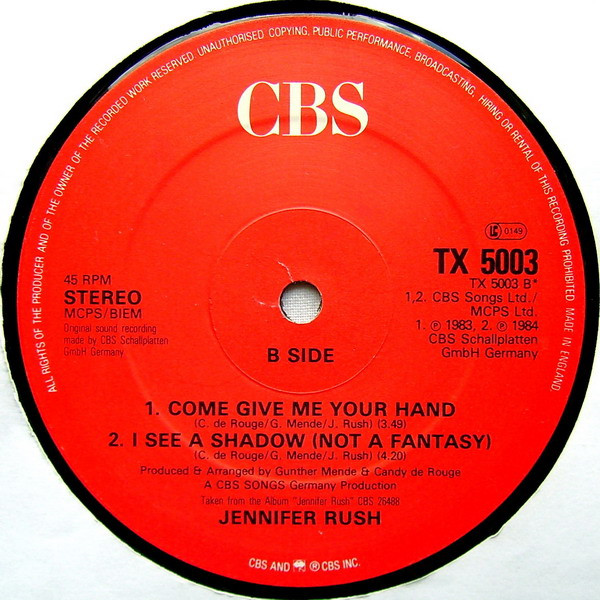 Jennifer Rush - The Power Of Love (Extended Remix) | CBS (TX5003) - 4 Jennifer Rush - The Power Of Love (Extended Remix) | CBS (TX5003) - 4