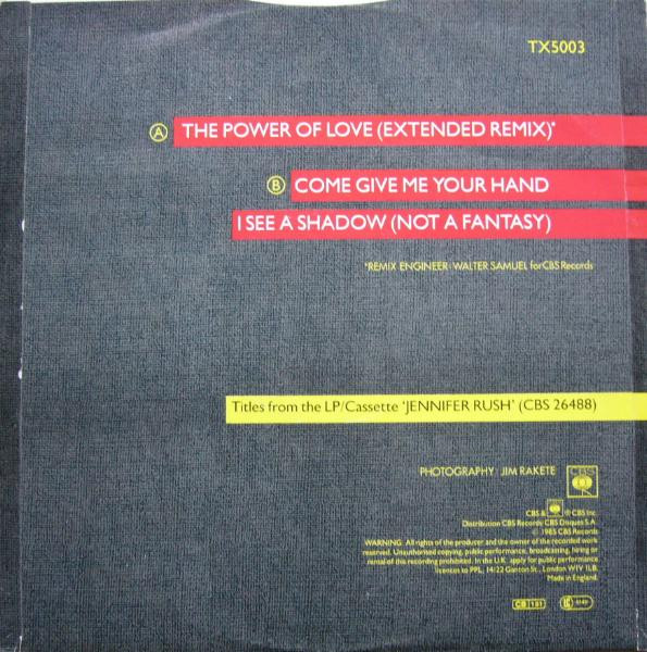 Jennifer Rush - The Power Of Love (Extended Remix) | CBS (TX5003) - 2 Jennifer Rush - The Power Of Love (Extended Remix) | CBS (TX5003) - 2
