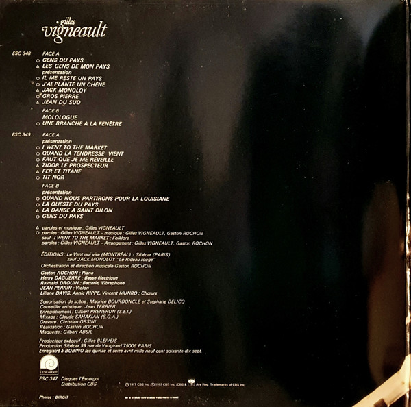 Gilles Vigneault - A Bobino | L'escargot (ESC 347) - 2