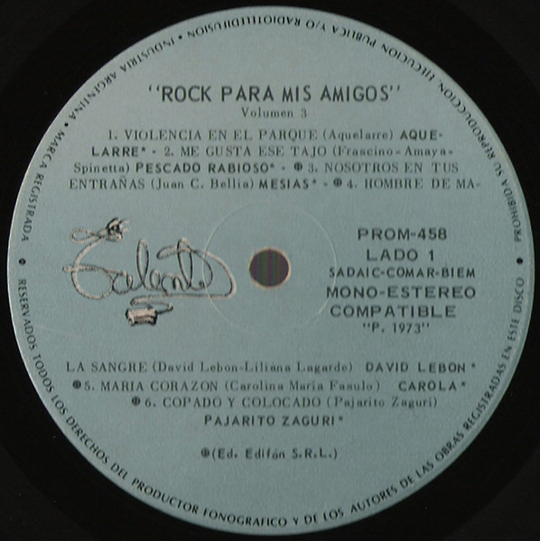 Various - Rock Para Mis Amigos - Vol. 3 | Microfon (PROM-458) - 3 Various - Rock Para Mis Amigos - Vol. 3 | Microfon (PROM-458) - 3