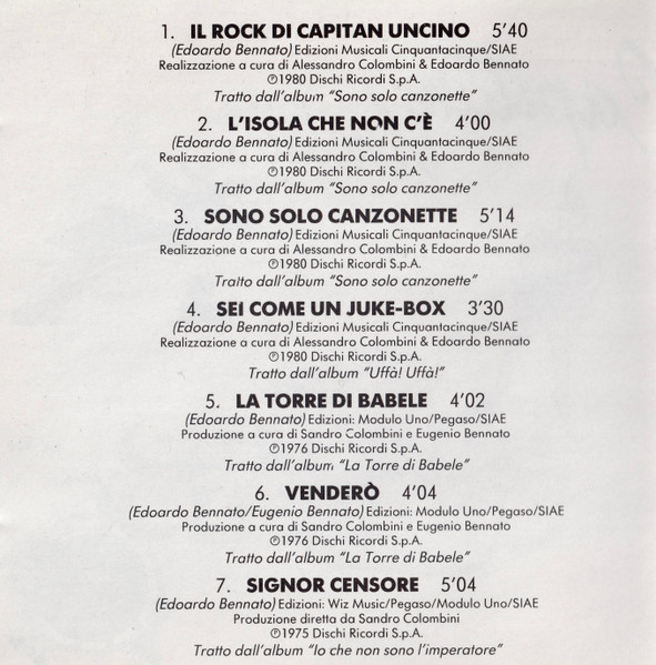 Edoardo Bennato - Capitan Uncino | Ricordi (CDMRL 6451) - 4