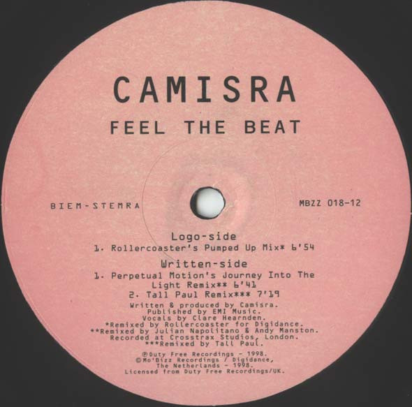 Camisra - Feel The Beat | Mo'Bizz Recordings (MBZZ 018-12) - 2
