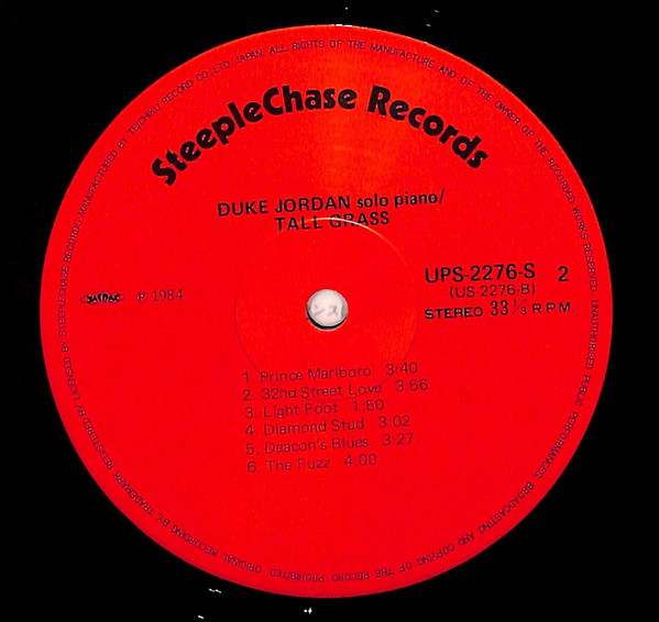 Duke Jordan - Tall Grass | SteepleChase (UPS-2276-S) - 4 Duke Jordan - Tall Grass | SteepleChase (UPS-2276-S) - 4