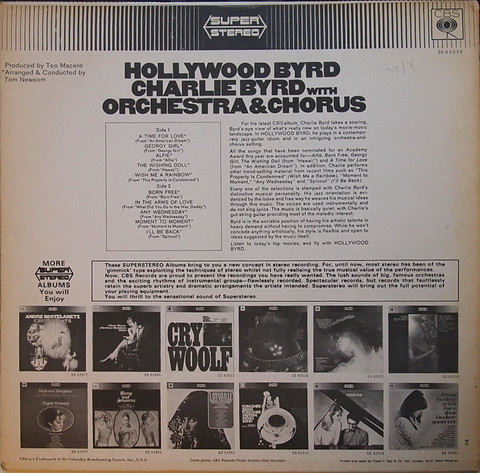 Charlie Byrd - Hollywood Byrd | CBS (SS 63036) - 2 Charlie Byrd - Hollywood Byrd | CBS (SS 63036) - 2