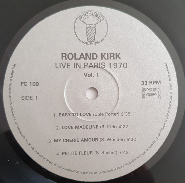 Roland Kirk - Live In Paris 1970 Vol. 1 | France's Concert (FC 109) - 3