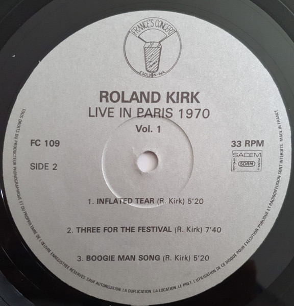 Roland Kirk - Live In Paris 1970 Vol. 1 | France's Concert (FC 109) - 4