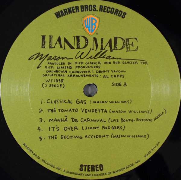 Mason Williams - Hand Made | Warner Bros. Records (WS 1838) - 4