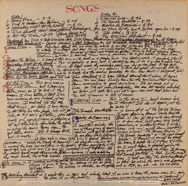 Mason Williams - Hand Made | Warner Bros. Records (WS 1838) - 2