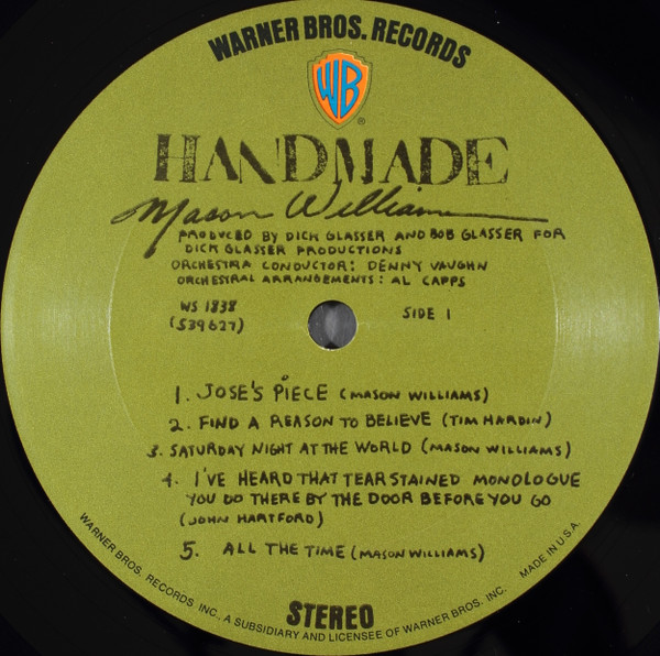 Mason Williams - Hand Made | Warner Bros. Records (WS 1838) - 3