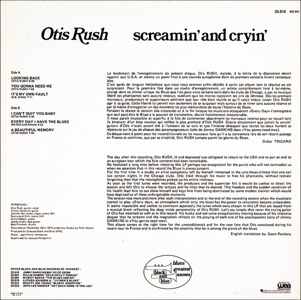 Otis Rush - Screamin' And Cryin' | Black And Blue (33.516) - 2